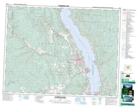 082E12 Summerland Canadian topographic map, 1:50,000 scale