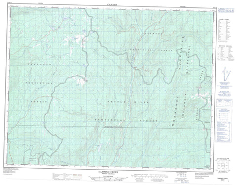 082E15 Damfino Creek Canadian topographic map, 1:50,000 scale