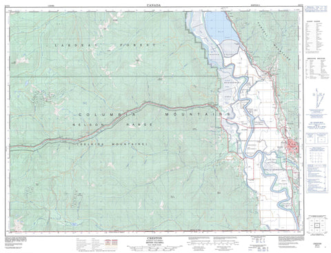 082F02 Creston Canadian topographic map, 1:50,000 scale