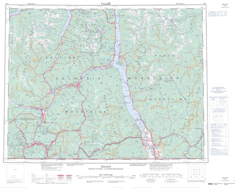 082F Nelson Canadian topographic map, 1:250,000 scale