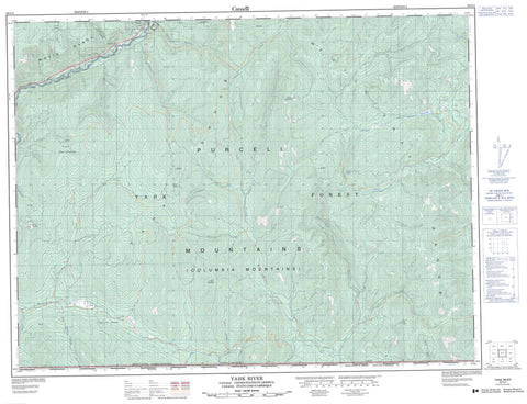 082G04 Yahk River Canadian topographic map, 1:50,000 scale