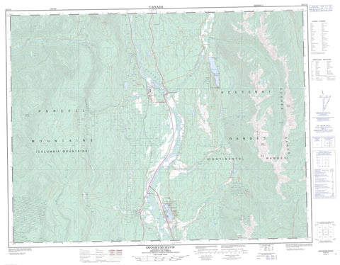 082G13 Skookumchuck Canadian topographic map, 1:50,000 scale