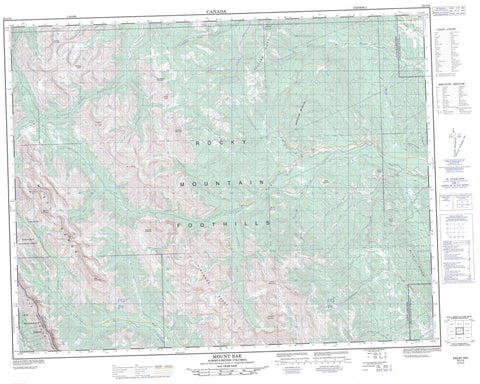082J10 Mount Rae Canadian topographic map, 1:50,000 scale