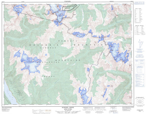 082K10 Howser Creek Canadian topographic map, 1:50,000 scale
