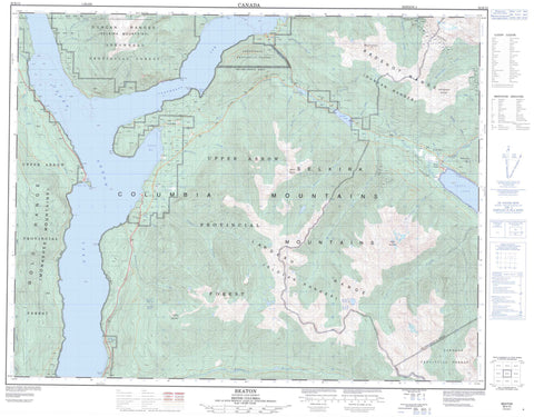 082K12 Beaton Canadian topographic map, 1:50,000 scale