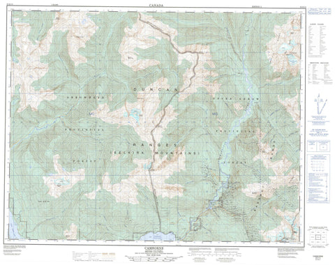 082K13 Camborne Canadian topographic map, 1:50,000 scale