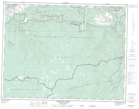 082L02 Creighton Creek Canadian topographic map, 1:50,000 scale