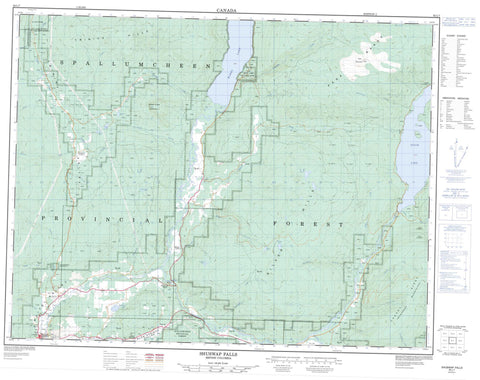 082L07 Shuswap Falls Canadian topographic map, 1:50,000 scale