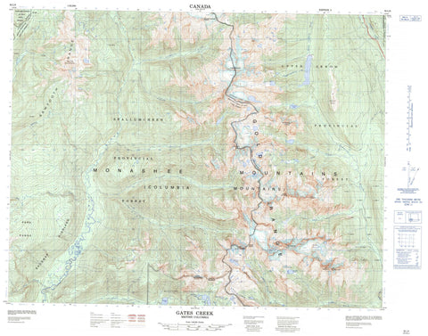 082L09 Gates Creek Canadian topographic map, 1:50,000 scale
