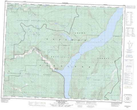 082M04 Adams Plateau Canadian topographic map, 1:50,000 scale