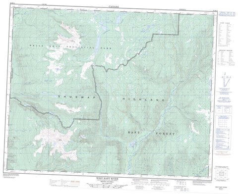 082M13 West Raft River Canadian topographic map, 1:50,000 scale