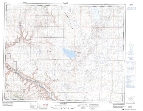 082P08 Dorothy Canadian topographic map, 1:50,000 scale