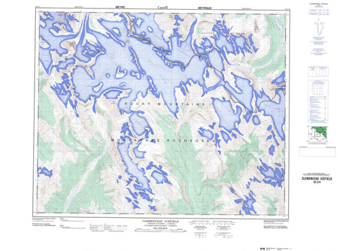 083C04 Clemenceau Icefield Canadian topographic map, 1:50,000 scale