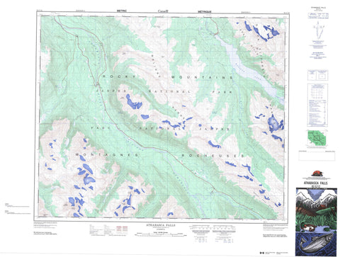 083C12 Athabasca Falls Canadian topographic map, 1:50,000 scale
