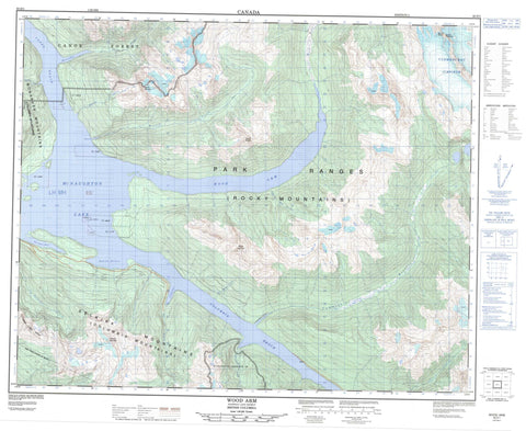 083D01 Wood Arm Canadian topographic map, 1:50,000 scale