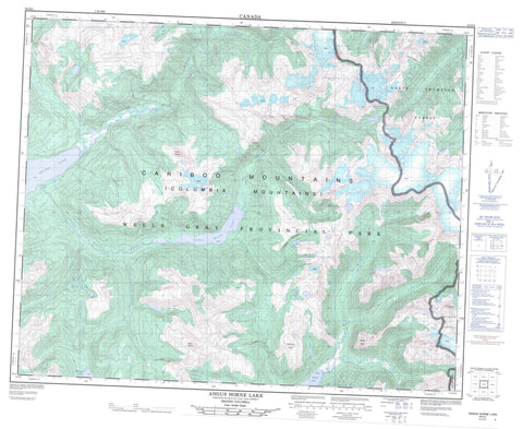083D05 Angus Horne Lake Canadian topographic map, 1:50,000 scale