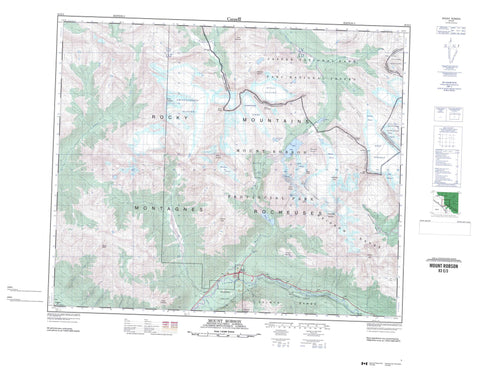 083E03 Mount Robson Canadian topographic map, 1:50,000 scale