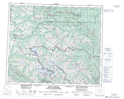 083E Mount Robson Canadian topographic map, 1:250,000 scale