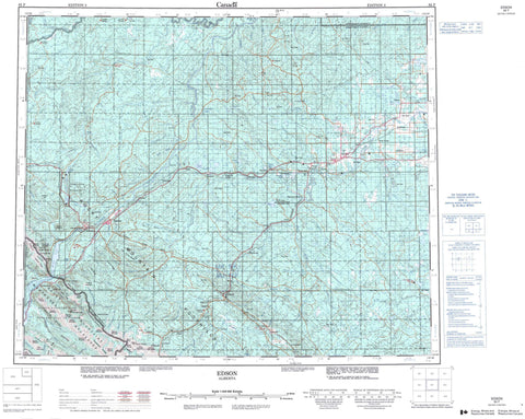083F Edson Canadian topographic map, 1:250,000 scale