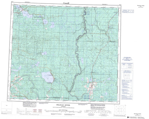 083P Pelican River Canadian topographic map, 1:250,000 scale