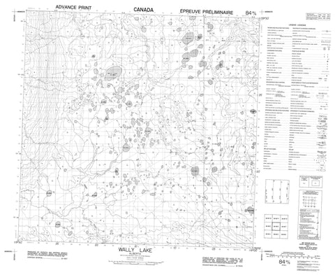 084M06 Wally Lake Canadian topographic map, 1:50,000 scale