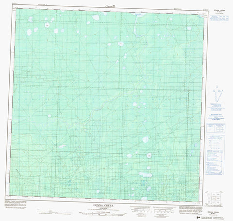 084M11 Donna Creek Canadian topographic map, 1:50,000 scale