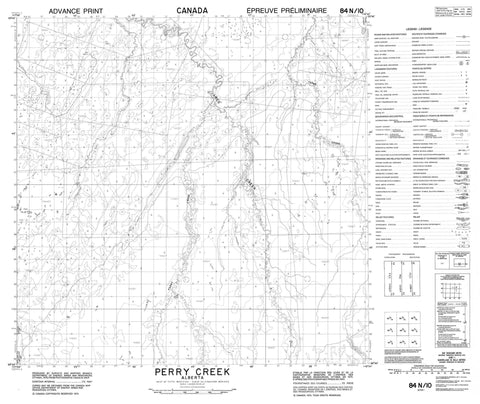 084N10 Perry Creek Canadian topographic map, 1:50,000 scale