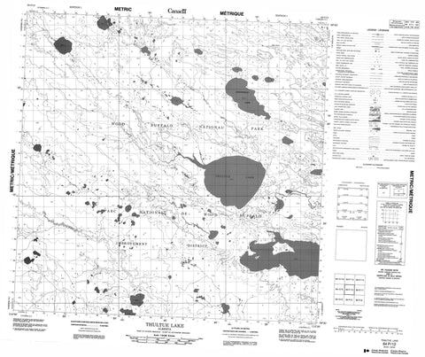 084P12 Thultue Lake Canadian topographic map, 1:50,000 scale