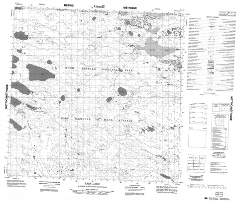 084P13 Sass Lake Canadian topographic map, 1:50,000 scale