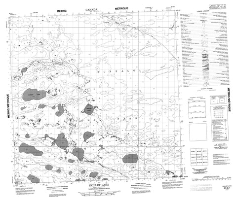 085B01 Skillet Lake Canadian topographic map, 1:50,000 scale