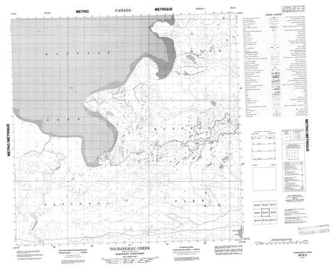 085B03 Tourangeau Creek Canadian topographic map, 1:50,000 scale