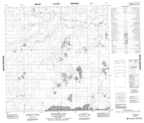 085B05 Deschaine Lake Canadian topographic map, 1:50,000 scale