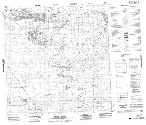 085B09 Swampy Lakes Canadian topographic map, 1:50,000 scale