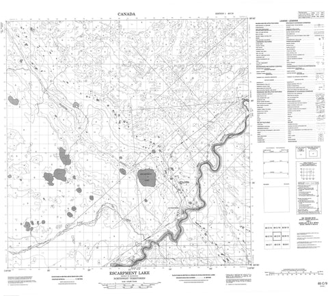 085C09 Escarpment Lake Canadian topographic map, 1:50,000 scale