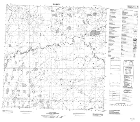 085D11 No Title Canadian topographic map, 1:50,000 scale