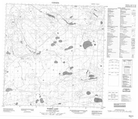 085D15 Rabbit Lake Canadian topographic map, 1:50,000 scale