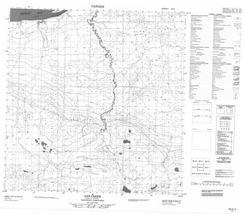 085E02 Axe Creek Canadian topographic map, 1:50,000 scale