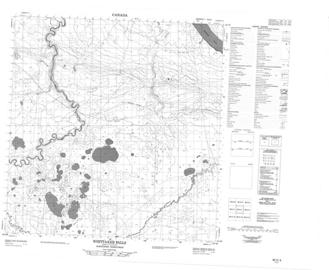085E04 Whittaker Falls Canadian topographic map, 1:50,000 scale
