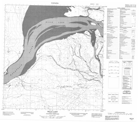 085E08 Mills Lake Canadian topographic map, 1:50,000 scale