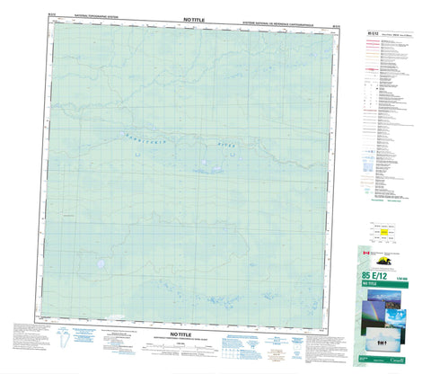 085E12 No Title Canadian topographic map, 1:50,000 scale