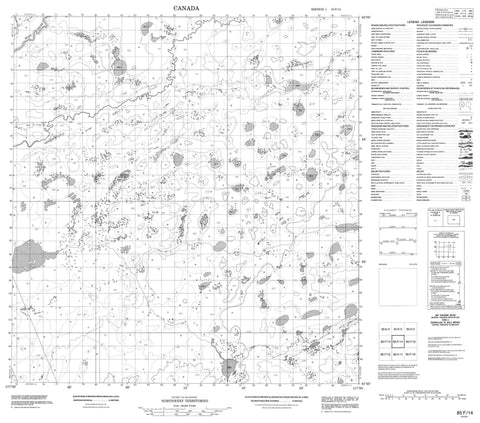 085F14 No Title Canadian topographic map, 1:50,000 scale