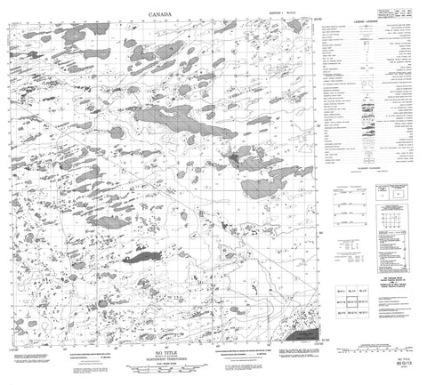 085G13 No Title Canadian topographic map, 1:50,000 scale