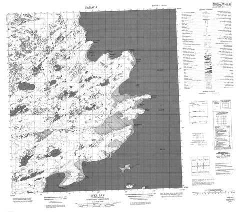 085G15 Ives Bay Canadian topographic map, 1:50,000 scale