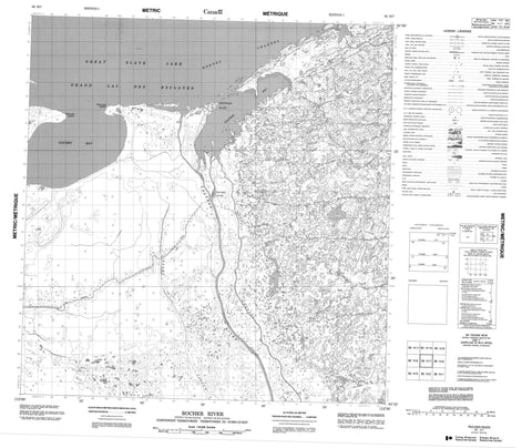 085H07 Rocher River Canadian topographic map, 1:50,000 scale