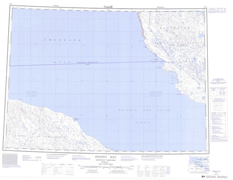087C Penny Bay Canadian topographic map, 1:250,000 scale