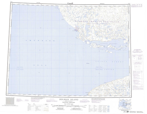 087F Holman Island Canadian topographic map, 1:250,000 scale