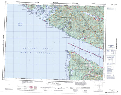 092C Cape Flattery Canadian topographic map, 1:250,000 scale