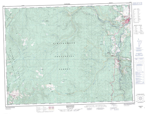 092H07 Princeton Canadian topographic map, 1:50,000 scale