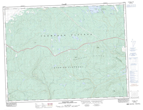 092H16 Paradise Lake Canadian topographic map, 1:50,000 scale