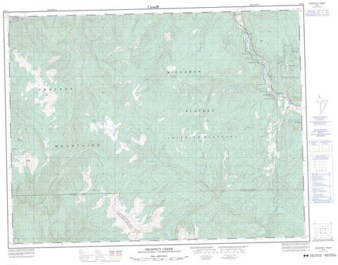 092I03 Prospect Creek Canadian topographic map, 1:50,000 scale